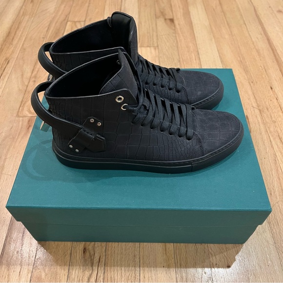 Buscemi 100MM High-Top Clean Nubuck Crocodile effect Trainers - Picture 2 of 10